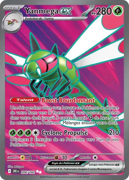 Carte Pokémon Yanmega EX 206/182 DRI Rivalités Destinées EV10 Neuf FR LorenZone
