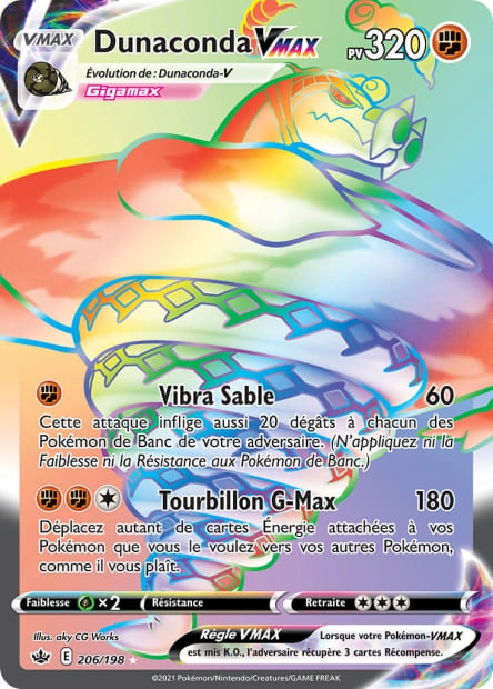 Carte Pokémon Dunaconda VMAX 206/198 CRE EB06 LorenZone