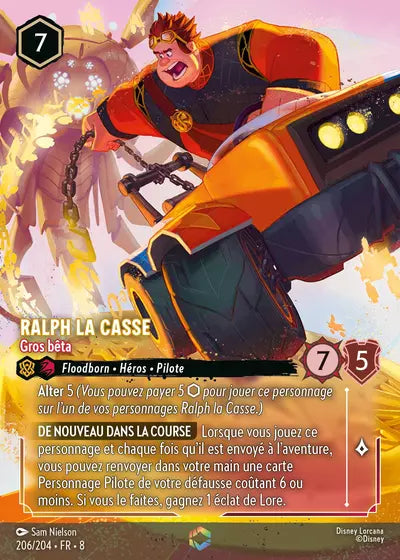 Carte Lorcana - Disney Ralph la Casse, Gros bêta 206/204 Enchantée Sam Nielson Chapitre 08 Le Règne de Jafar ROJ Neuf FR LorenZone