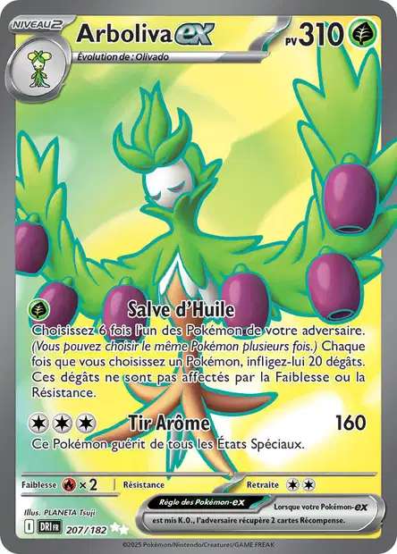 Carte Pokémon Arboliva EX 207/182 DRI Rivalités Destinées EV10 Neuf FR LorenZone