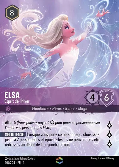Carte Lorcana - Disney Elsa, Esprit de l'hiver 207/204 Chapitre 01 Premier Chapitre FC Neuf FR LorenZone
