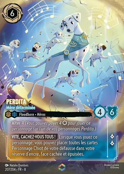 Carte Lorcana - Disney Perdita, Mère déterminée 207/204 Enchantée Natalie Dombois Chapitre 08 Le Règne de Jafar ROJ Neuf FR LorenZone