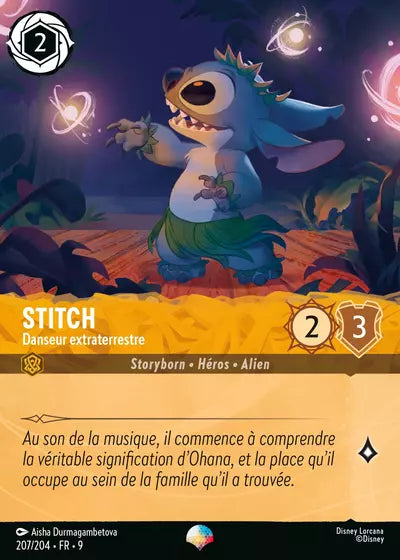 Carte Lorcana - Disney Stitch, Danseur extraterrestre 207/204 Chapitre 09 Fabuleux FAB Neuf FR LorenZone