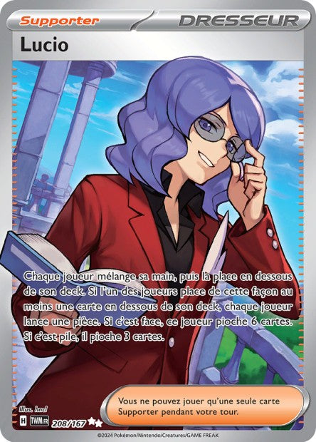 Carte Pokémon Lucio 208/167 TWM Mascarade Crépusculaire EV06 Neuf FR LorenZone