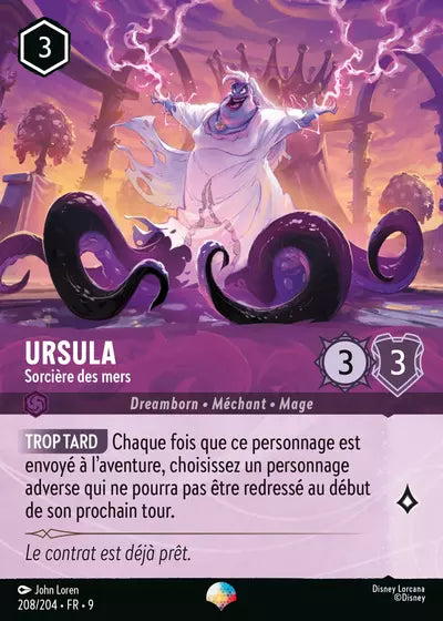 Carte Lorcana - Disney Ursula, Sorcière des mers 208/204 Chapitre 09 Fabuleux FAB Neuf FR LorenZone