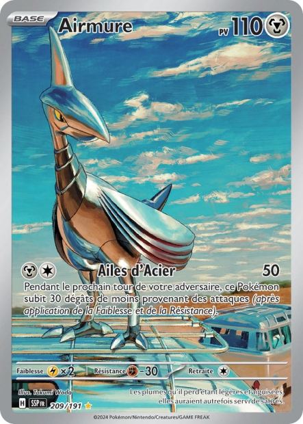 Carte Pokémon Airmure 209/191 SSP Étincelles Déferlantes EV08 Neuf FR LorenZone