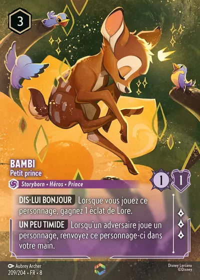 Carte Lorcana - Disney Bambi, Petit prince 209/204 Enchantée Aubrey Archer Chapitre 08 Le Règne de Jafar ROJ Neuf FR LorenZone