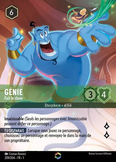 Carte Lorcana - Disney Génie, Fait le show 209/204 Chapitre 01 Premier Chapitre FC Neuf FR LorenZone