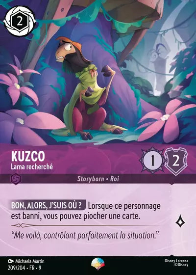 Carte Lorcana - Disney Kuzco, Lama recherché 209/204 Chapitre 09 Fabuleux FAB Neuf FR LorenZone