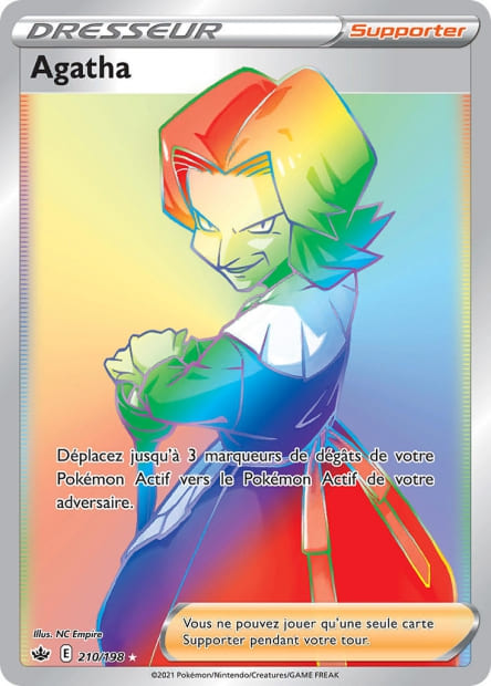 Carte Pokémon Agatha 210/198 CRE EB06 LorenZone