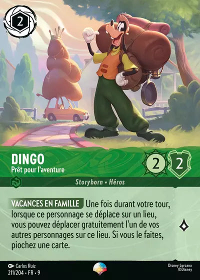 Carte Lorcana - Disney Dingo, Prêt pour l'aventure 211/204 Chapitre 09 Fabuleux FAB Neuf FR LorenZone