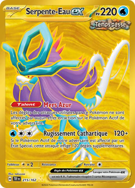 Carte Pokémon Serpente-Eau EX 215/162 TEF Forces Temporelles EV05 Neuf FR LorenZone