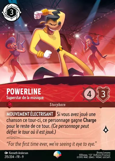 Carte Lorcana - Disney Powerline, Superstar de la musique 215/204 Chapitre 09 Fabuleux FAB Neuf FR LorenZone
