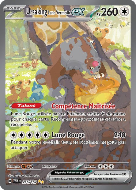 Carte Pokémon Ursaking Lune Vermeille EX 216/167 TWM Mascarade Crépusculaire EV06 Neuf FR LorenZone