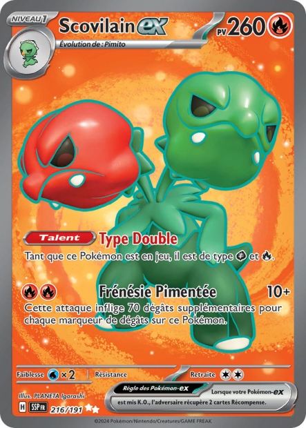 Carte Pokémon Scovilain EX 216/191 SSP Étincelles Déferlantes EV08 Neuf FR LorenZone