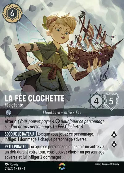 Carte Lorcana - Disney La Fée Clochette, Fée géante 216/204 Chapitre 01 Premier Chapitre FC Neuf FR LorenZone