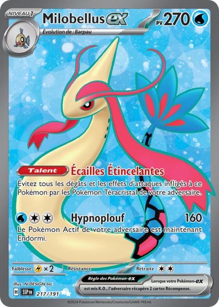Carte Pokémon Milobellus EX 217/191 SSP Étincelles Déferlantes EV08 Neuf FR LorenZone