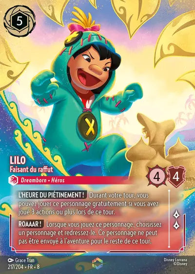 Carte Lorcana - Disney Lilo, Faisant du raffut 217/204 Enchantée Grace Tran Chapitre 08 Le Règne de Jafar ROJ Neuf FR LorenZone