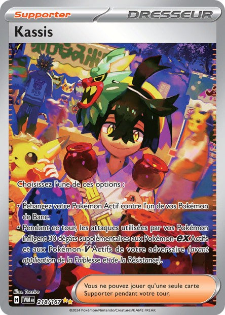 Carte Pokémon Kassis 218/167 TWM Mascarade Crépusculaire EV06 Neuf FR LorenZone