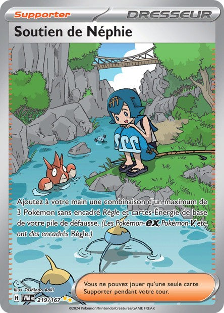 Carte Pokémon Soutien de Néphie 219/167 TWM Mascarade Crépusculaire EV06 Neuf FR LorenZone