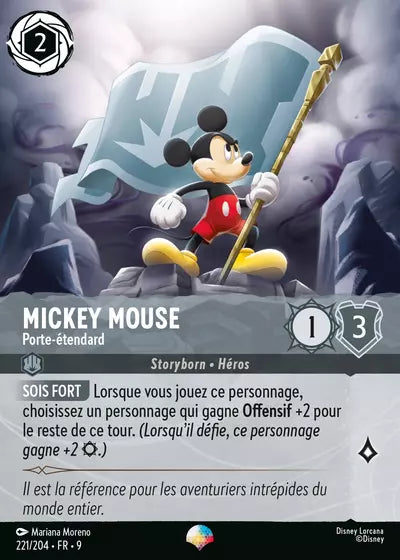 Carte Lorcana - Disney Mickey Mouse, Porte-étendard 221/204 Chapitre 09 Fabuleux FAB Neuf FR LorenZone
