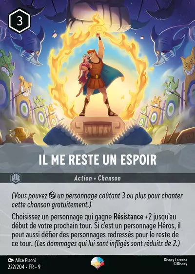 Carte Lorcana - Disney Il me reste un espoir 222/204 Chapitre 09 Fabuleux FAB Neuf FR LorenZone