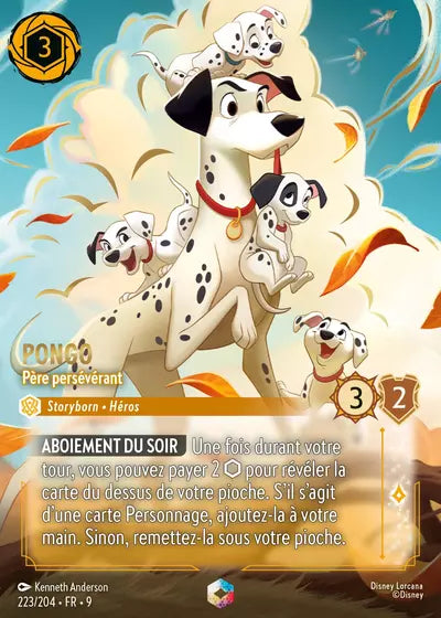 Carte Lorcana - Disney Pongo, Père persévérant 223/204 Chapitre 09 Fabuleux FAB Neuf FR LorenZone