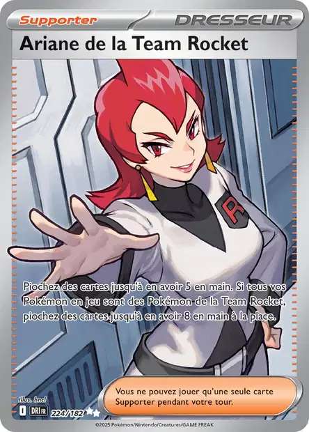 Carte Pokémon Ariane de la Team Rocket 224/182 DRI Rivalités Destinées EV10 Neuf FR LorenZone