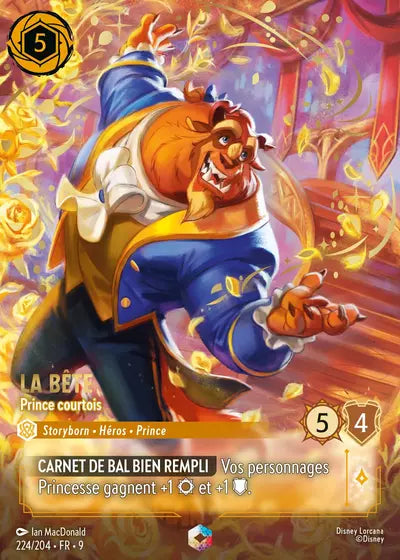 Carte Lorcana - Disney La Bête, Prince courtois 224/204 Chapitre 09 Fabuleux FAB Neuf FR LorenZone