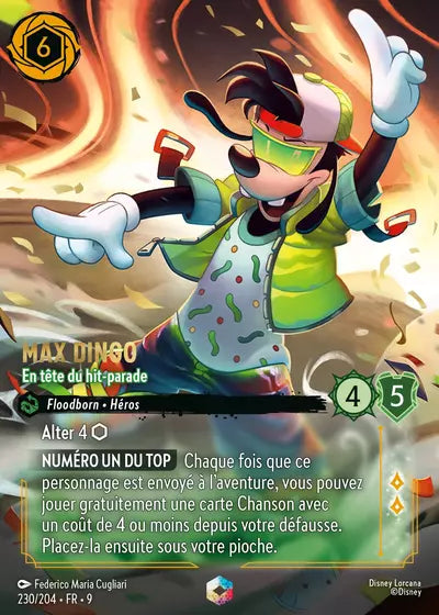 Carte Lorcana - Disney Max Dingo, En tête du hit-parade 230/204 Chapitre 09 Fabuleux FAB Neuf FR LorenZone