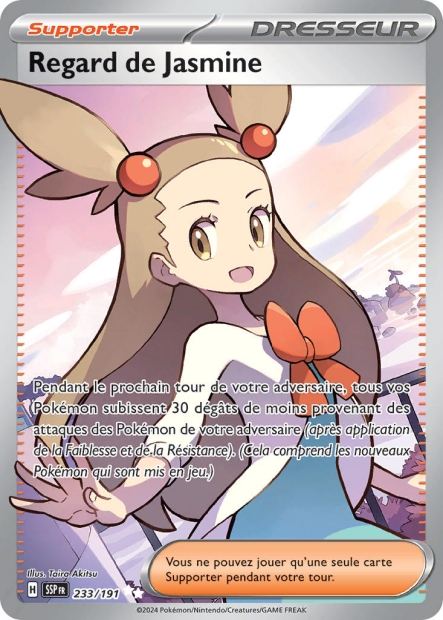 Carte Pokémon Regard de Jasmine 233/191 SSP Étincelles Déferlantes EV08 Neuf FR LorenZone