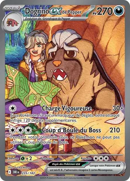 Carte Pokémon Dogrino EX de Pepper 235/182 DRI Rivalités Destinées EV10 Neuf FR LorenZone
