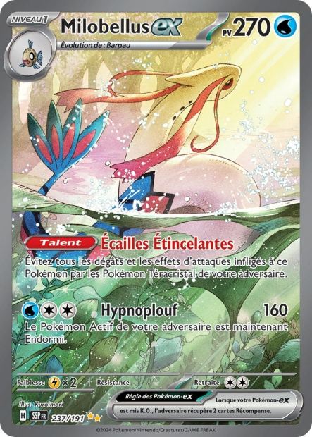 Carte Pokémon Milobellus EX 237/191 SSP Étincelles Déferlantes EV08 Neuf FR LorenZone