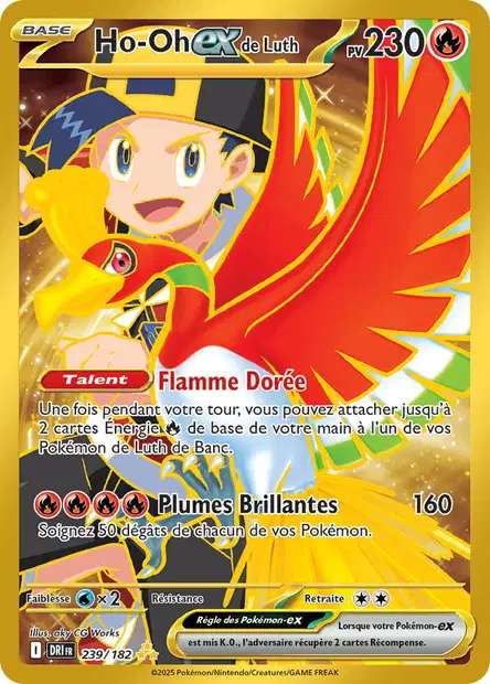 Carte Pokémon Ho-Oh EX de Luth 239/182 DRI Rivalités Destinées EV10 Neuf FR LorenZone