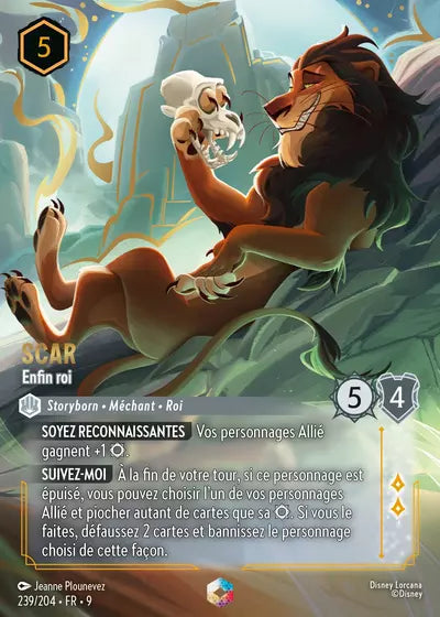 Carte Lorcana - Disney Scar, Enfin roi 239/204 Chapitre 09 Fabuleux FAB Neuf FR LorenZone