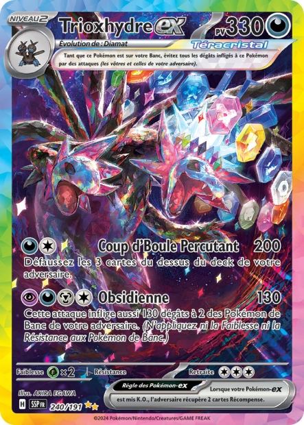 Carte Pokémon Trioxhydre EX 240/191 SSP Étincelles Déferlantes EV08 Neuf FR LorenZone