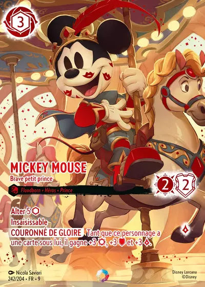 Carte Lorcana - Disney Mickey Mouse, Brave petit prince 242/204 Chapitre 09 Fabuleux FAB Neuf FR LorenZone