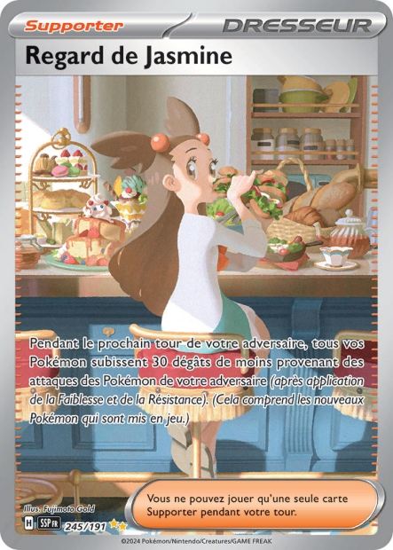 Carte Pokémon Regard de Jasmine 245/191 SSP Étincelles Déferlantes EV08 Neuf FR LorenZone