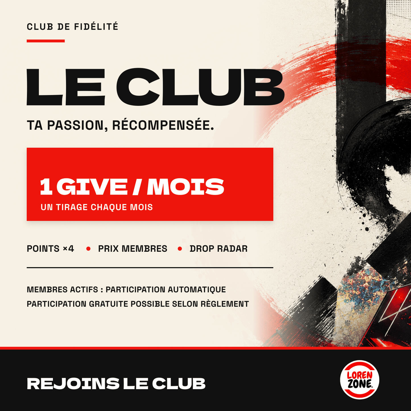 Give mensuel : un tirage au sort par mois avec inscription automatique des membres du Club
