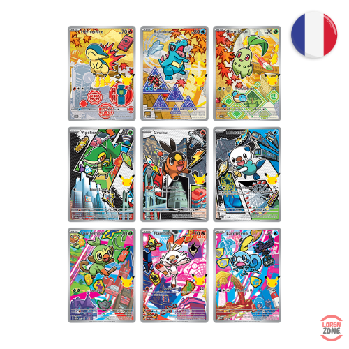 9 cartes promo Illustration Rare Premiers Partenaires Série 2 starters Johto Unys Galar Pokémon LorenZone