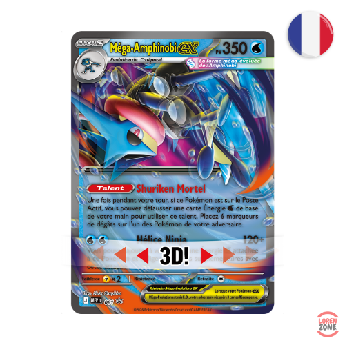 Carte promo brillante Méga-Amphinobi EX 350 PV talent Shuriken Mortel Pokémon LorenZone