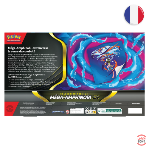 Coffret Pokémon Méga-Amphinobi EX Héros Transcendants dos contenu et description français LorenZone