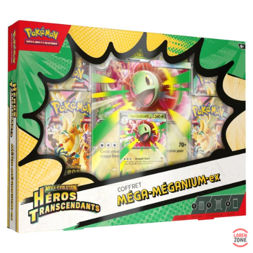 Coffret Pokemon Mega-Evolution Heros Transcendants Mega-Meganium EX face francais