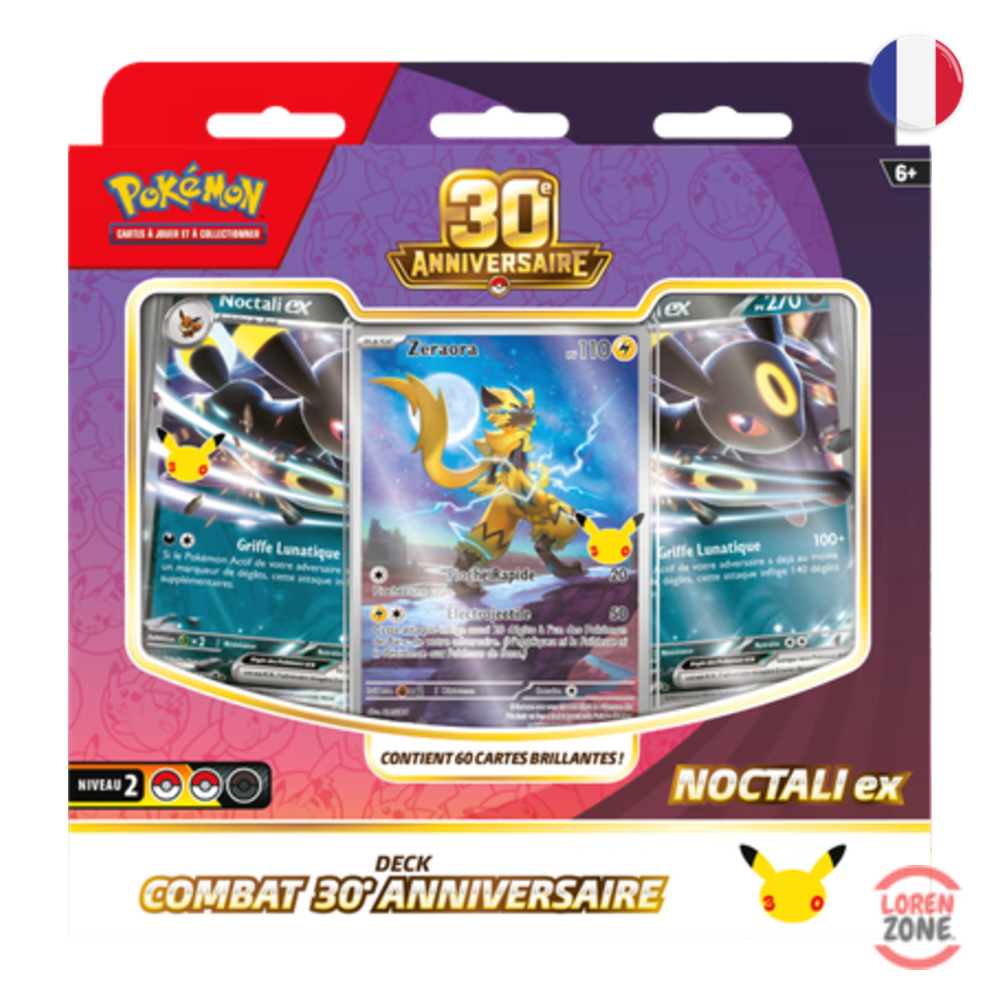 Deck Combat Pokémon 30ᵉ Anniversaire - Noctali-ex (promo Zeraora) 30th Celebration - LorenZone