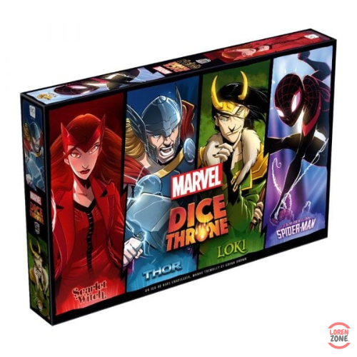 Dice Throne Marvel Avengers Box 1 - boîte du jeu Lucky Duck Games avec Thor Loki Spider-Man Scarlet Witch