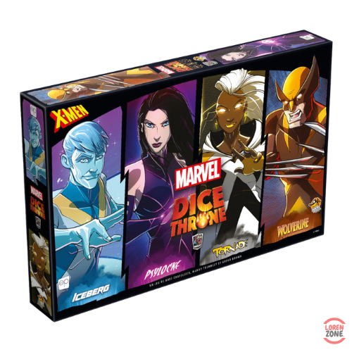 Dice Throne Marvel X-Men Boîte 2 - boîte avec Iceberg Psylocke Tornade Wolverine Lucky Duck Games