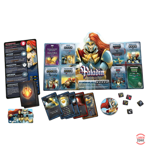 Dice Throne S1 Moine vs Paladin - contenu complet : dés, cartes action, jetons