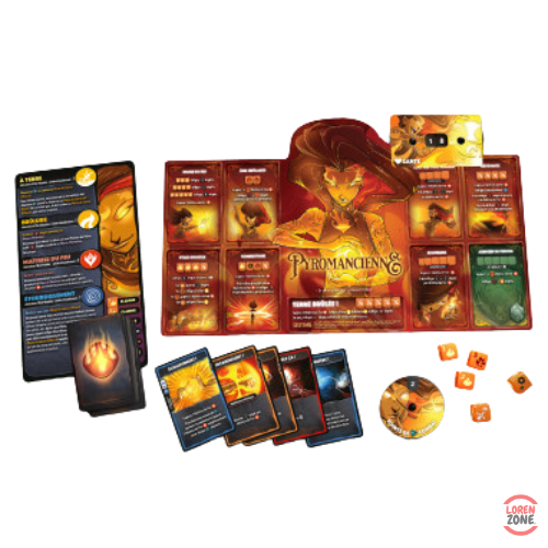 Dice Throne S1 Pyromancienne vs Voleur de l'Ombre - plateaux personnages et cartes héros