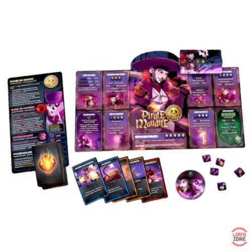Dice Throne S2 Pirate Maudite vs Artificier - contenu complet : dés, cartes action, jetons