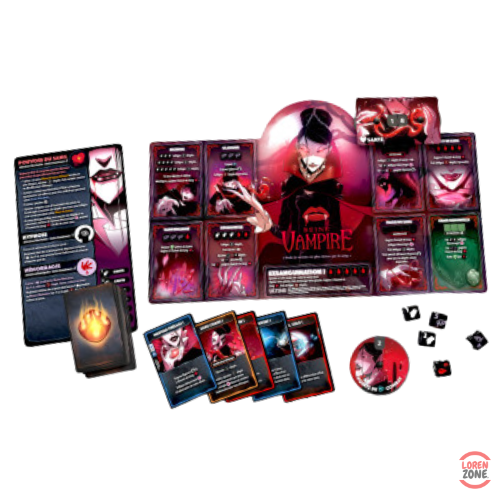 Dice Throne S2 Séraphine vs Reine Vampire - contenu complet : dés, cartes action, jetons
